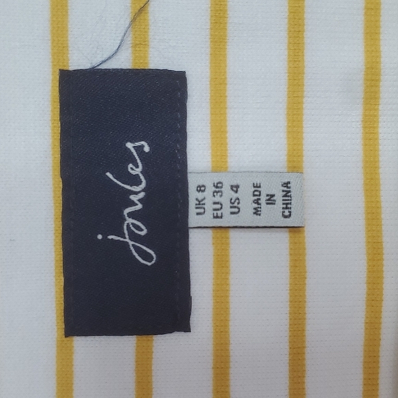 Joules Riviera Print Dress In Bee Stripe Size 4 - Picture 5 of 9